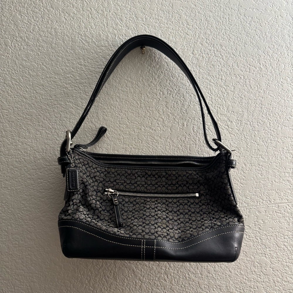 Coach Jacquard Soho Signature Canvas • Black and Gray